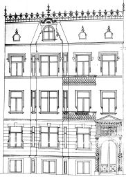 Projekt fasady budynku przy Wrangelstrasse 4b (1899)
