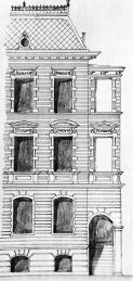 Projekt fasady budynku przy Wrangelstrasse 2 (1884)