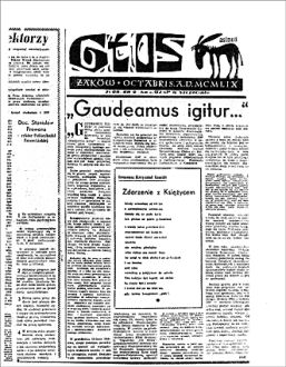 Wiersz Zdarzenie z księżycem w październikowym numerze „Głosu Żaków” (Szczecin 1959)