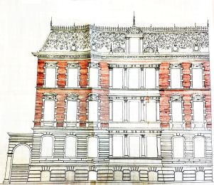 Projekt fasady budynku przy Wrangelstrasse 3 (1884)
