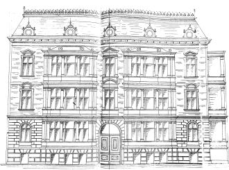 Projekt fasady budynku przy Wrangelstrasse 8 (1888)