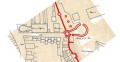 Położenie ulicy Świętego Ducha, Plan de la Ville Stettin Anno MDCCXXI (fragment) [uu – Schulzenstraße, ww – Heiligegeiststraße, nr 823 – Pinsenhaus]